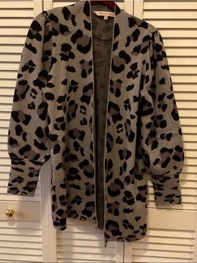 Gray Leopard long sweater